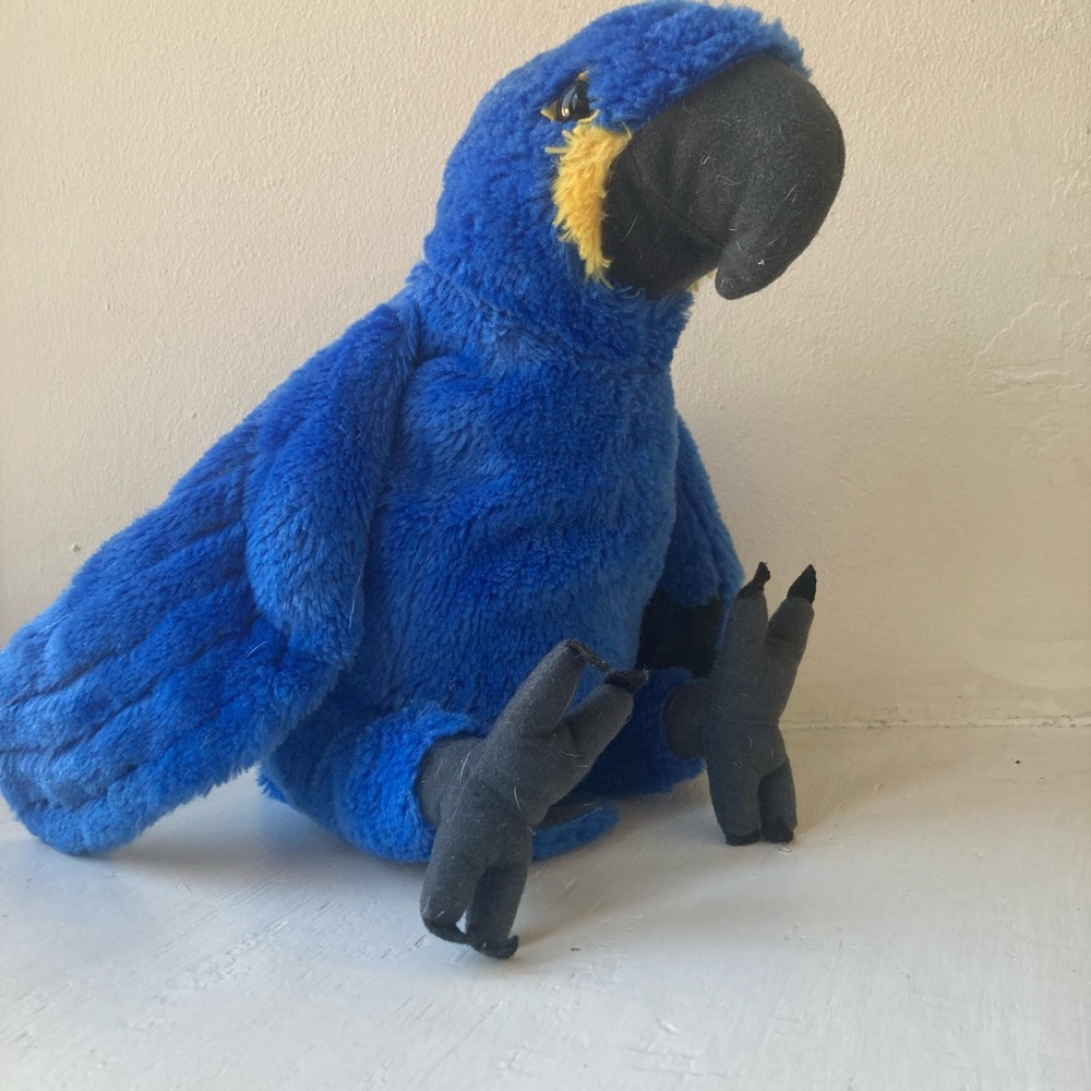 Wild Republic Bird Parrot Cuddleskins Hyacinth Macaw Plush Stuffed Animal Blue